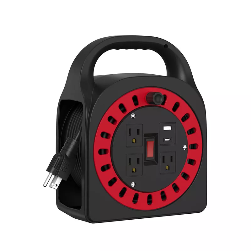 3 utsalgssteder USB plast ledningsrulle 50ft 3 utsalgssteder USB plast ledningsrulle 50ft